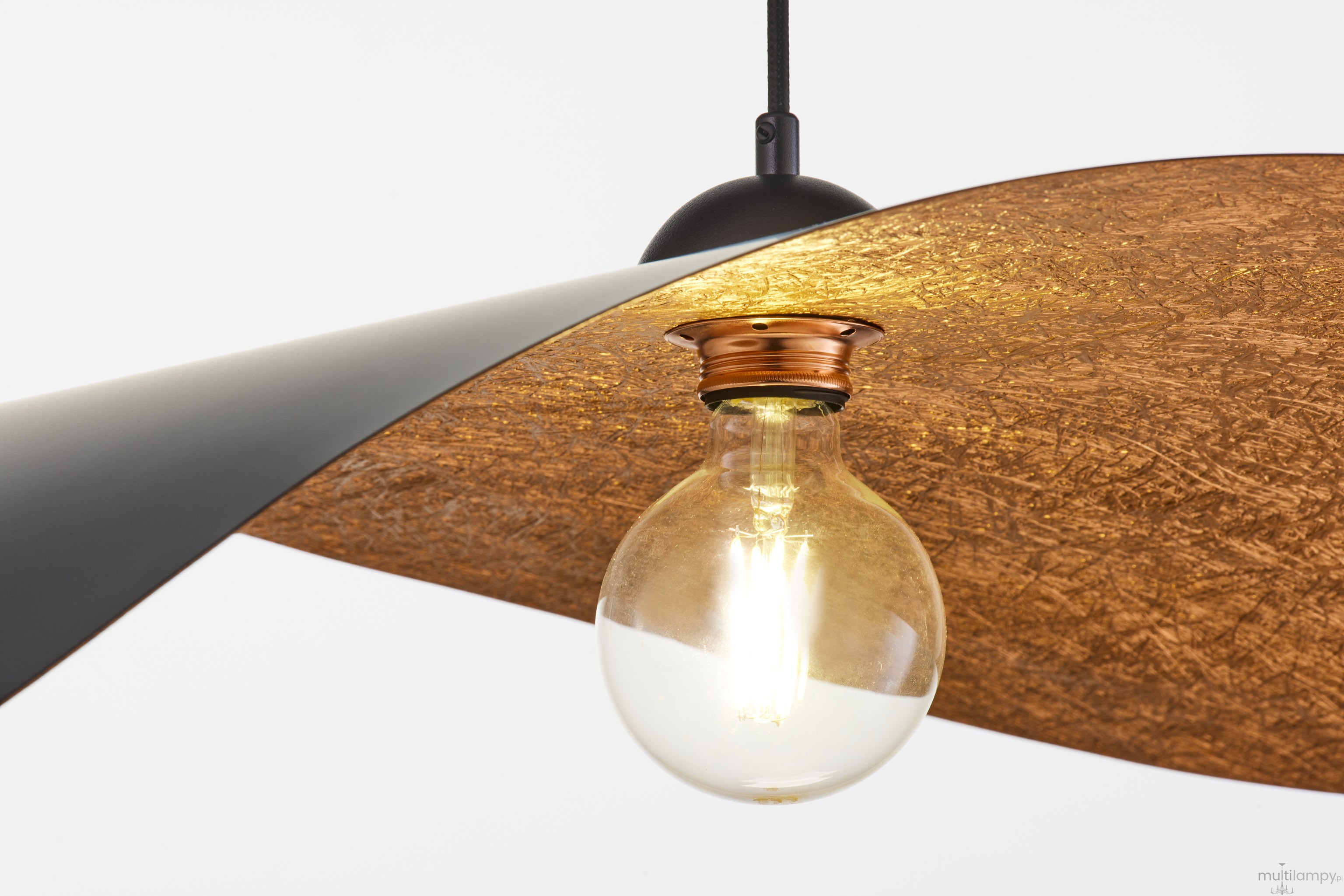 Leaf lampa wisząca 1xE27 czarna/miedź 41919