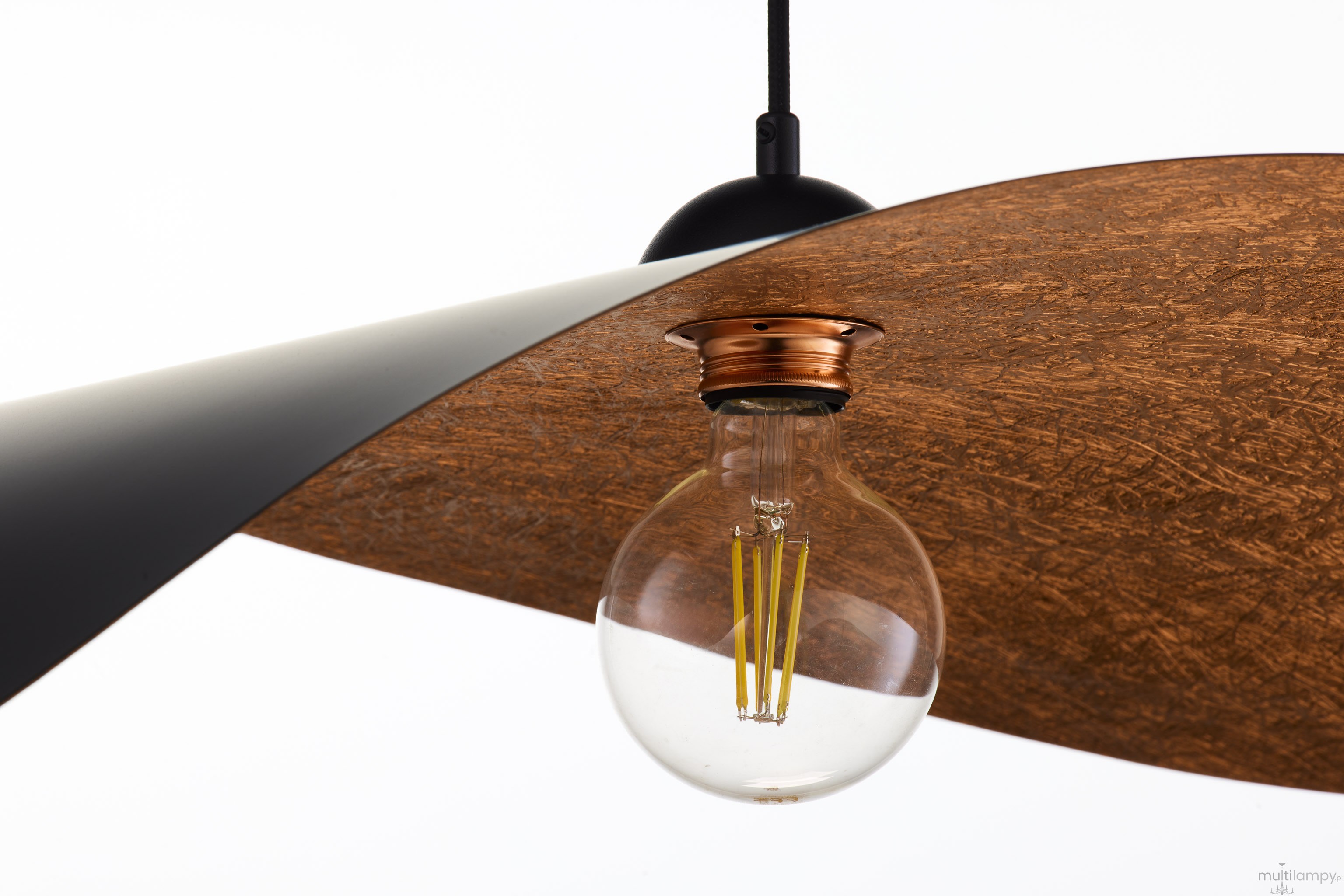 Leaf lampa wisząca 1xE27 czarna/miedź 41919