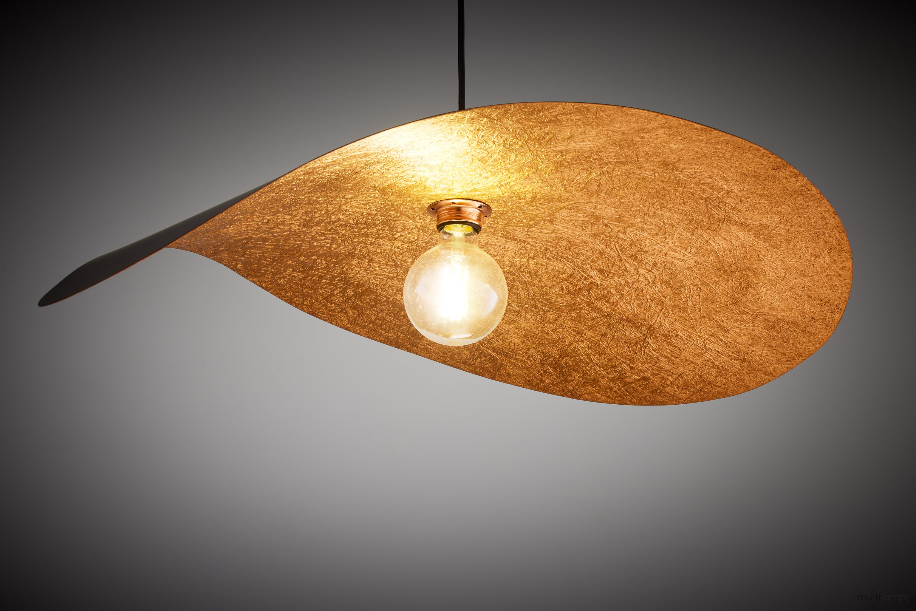 Leaf lampa wisząca 1xE27 czarna/miedź 41919