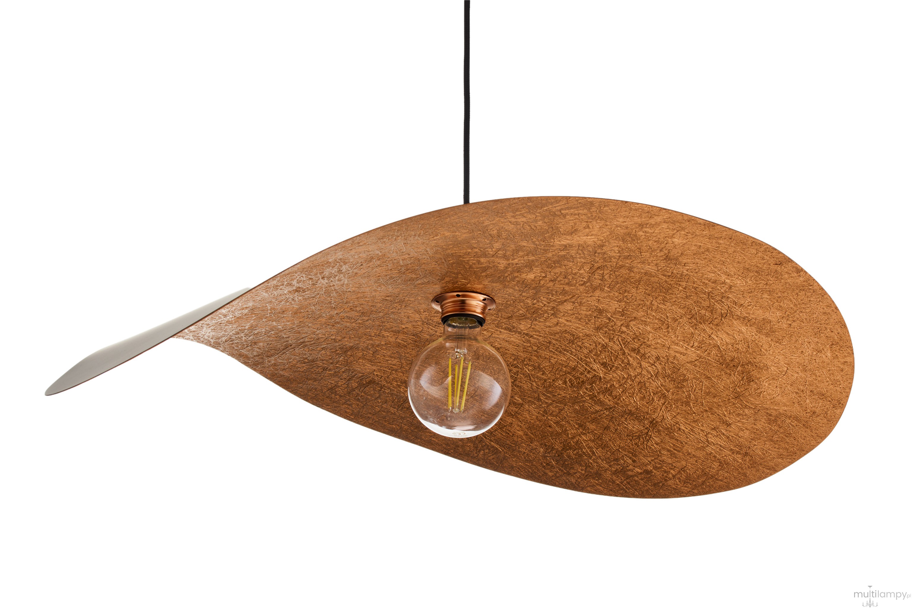 Leaf lampa wisząca 1xE27 czarna/miedź 41919