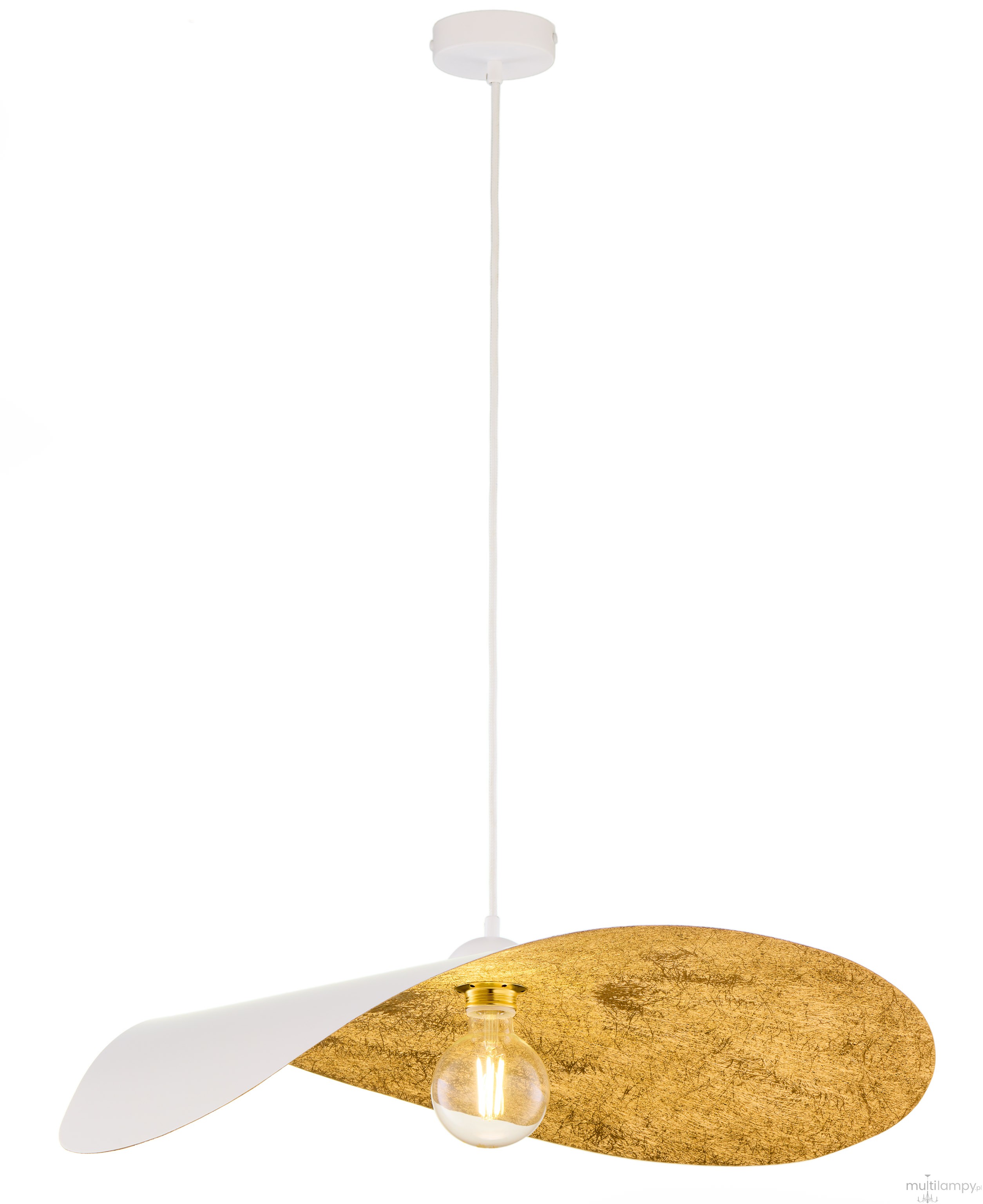 Leaf lampa wisząca 1xE27 biała/złota 41921