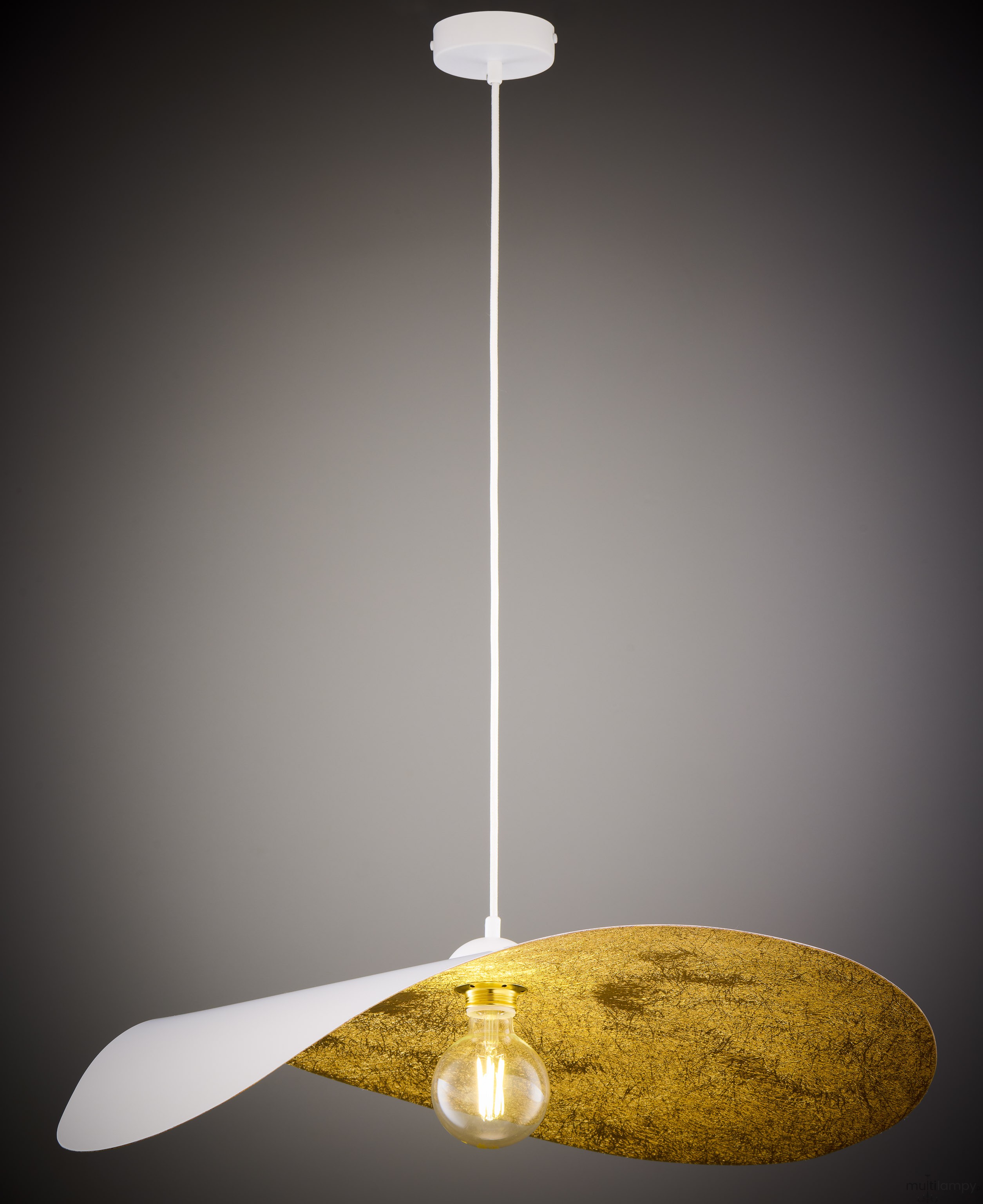 Leaf lampa wisząca 1xE27 biała/złota 41921