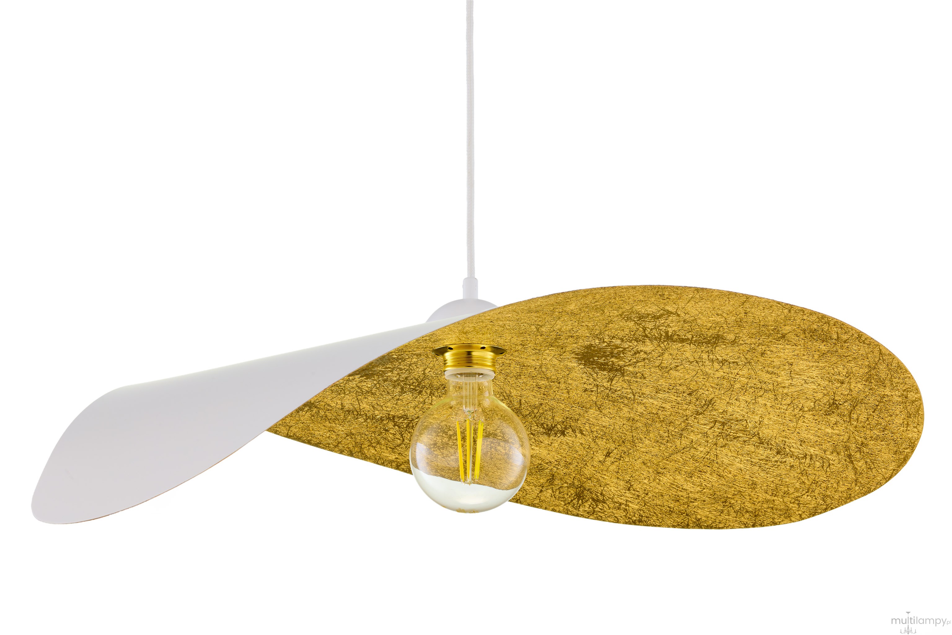 Leaf lampa wisząca 1xE27 biała/złota 41921