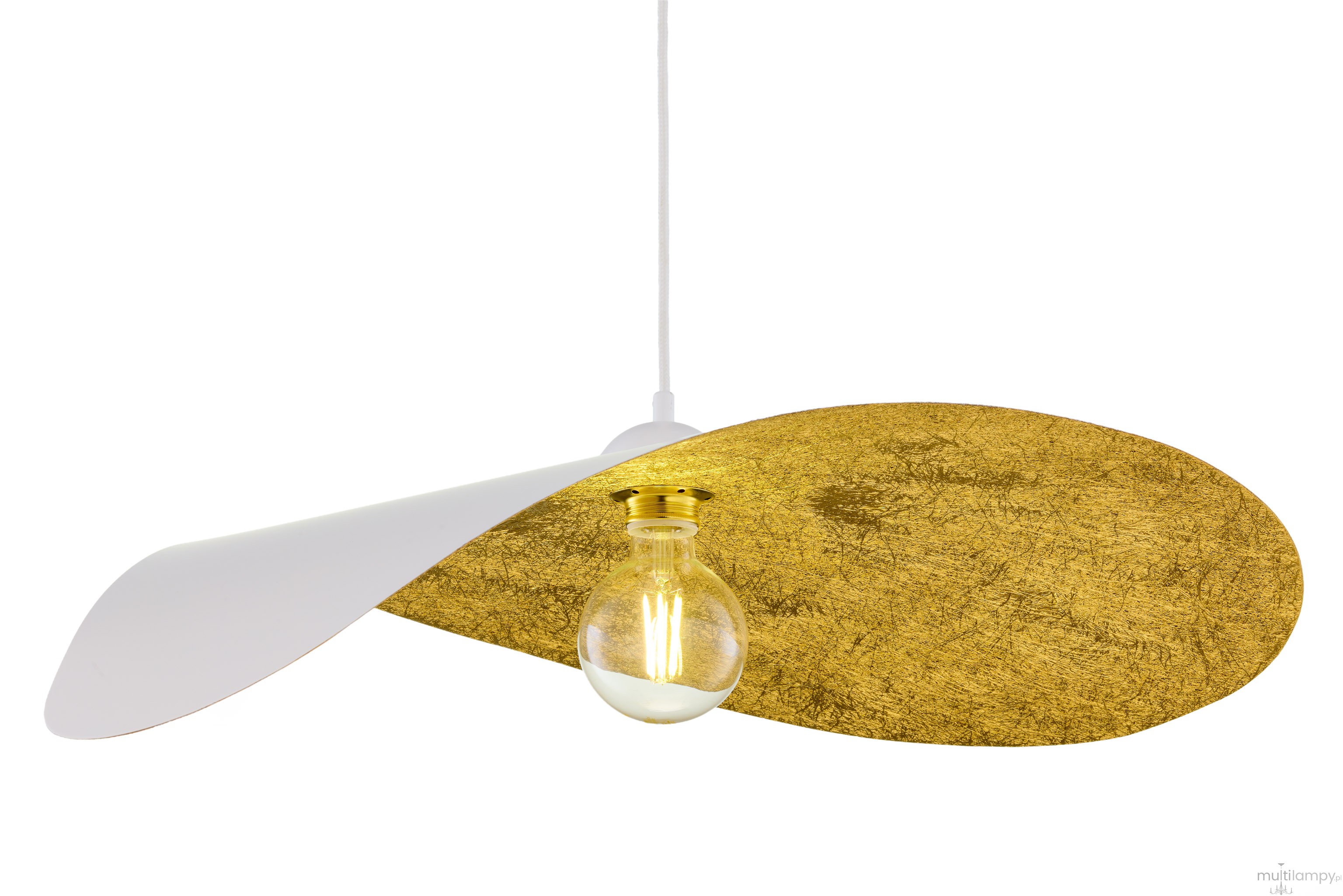 Leaf lampa wisząca 1xE27 biała/złota 41921