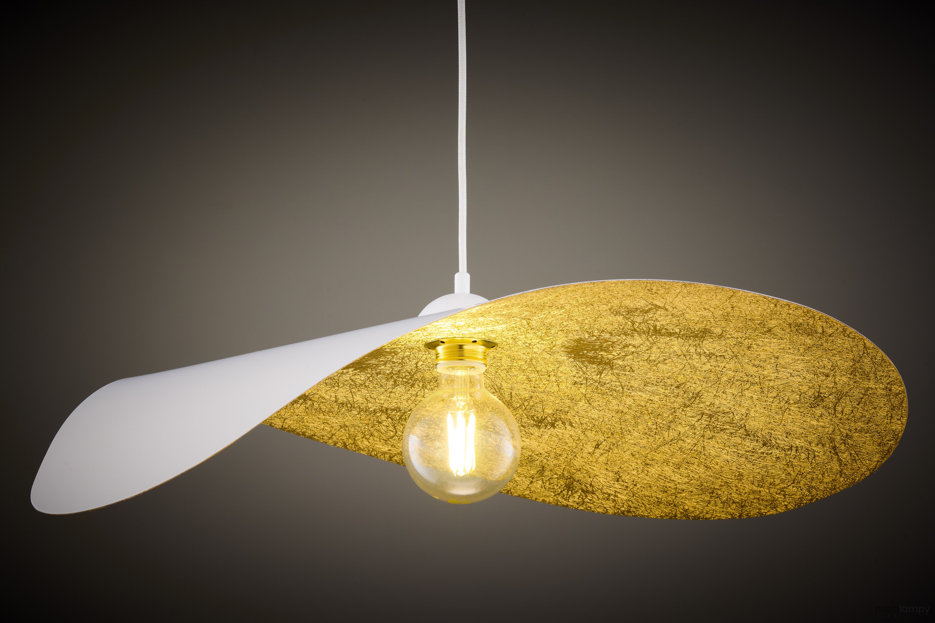 Leaf lampa wisząca 1xE27 biała/złota 41921