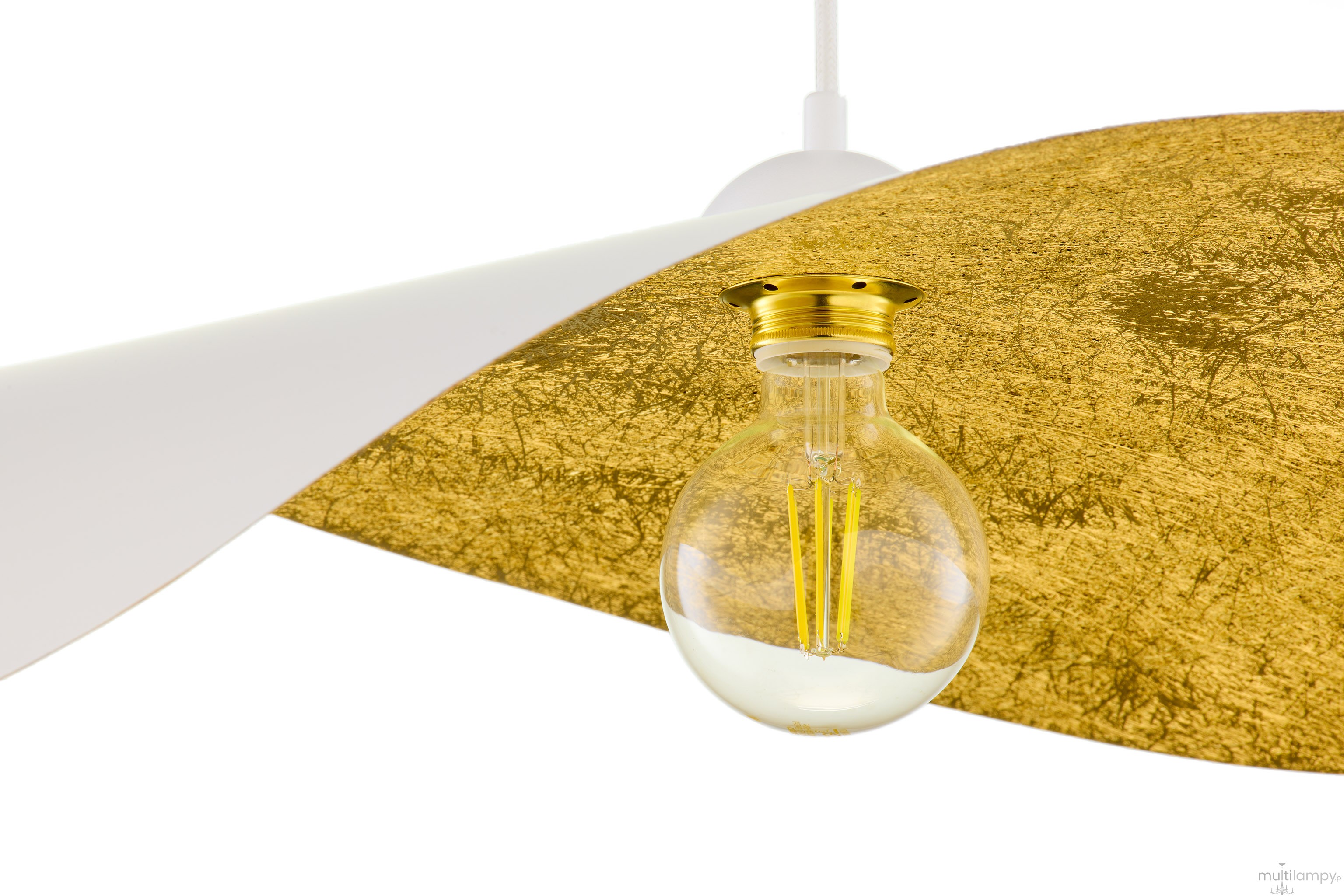 Leaf lampa wisząca 1xE27 biała/złota 41921