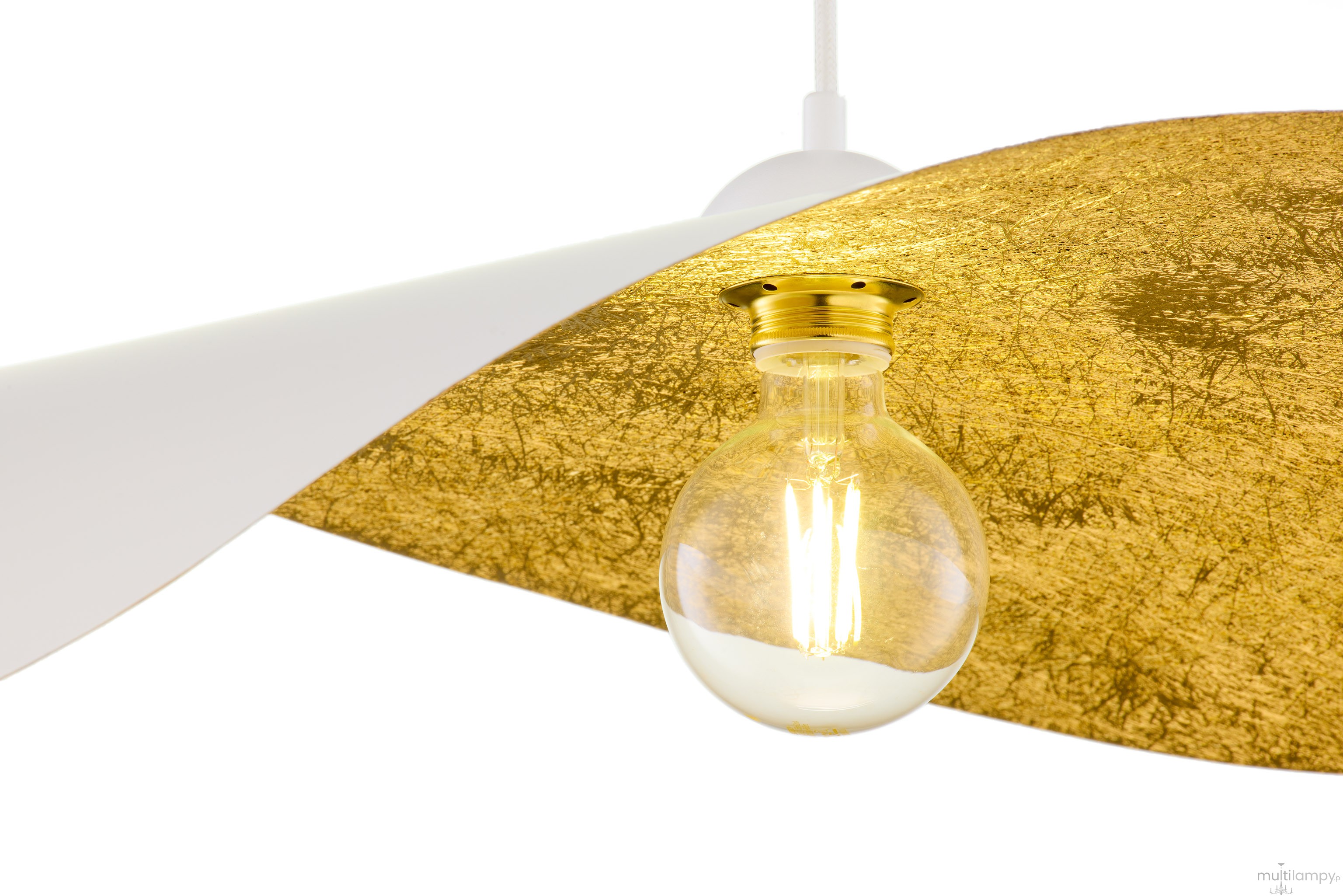 Leaf lampa wisząca 1xE27 biała/złota 41921