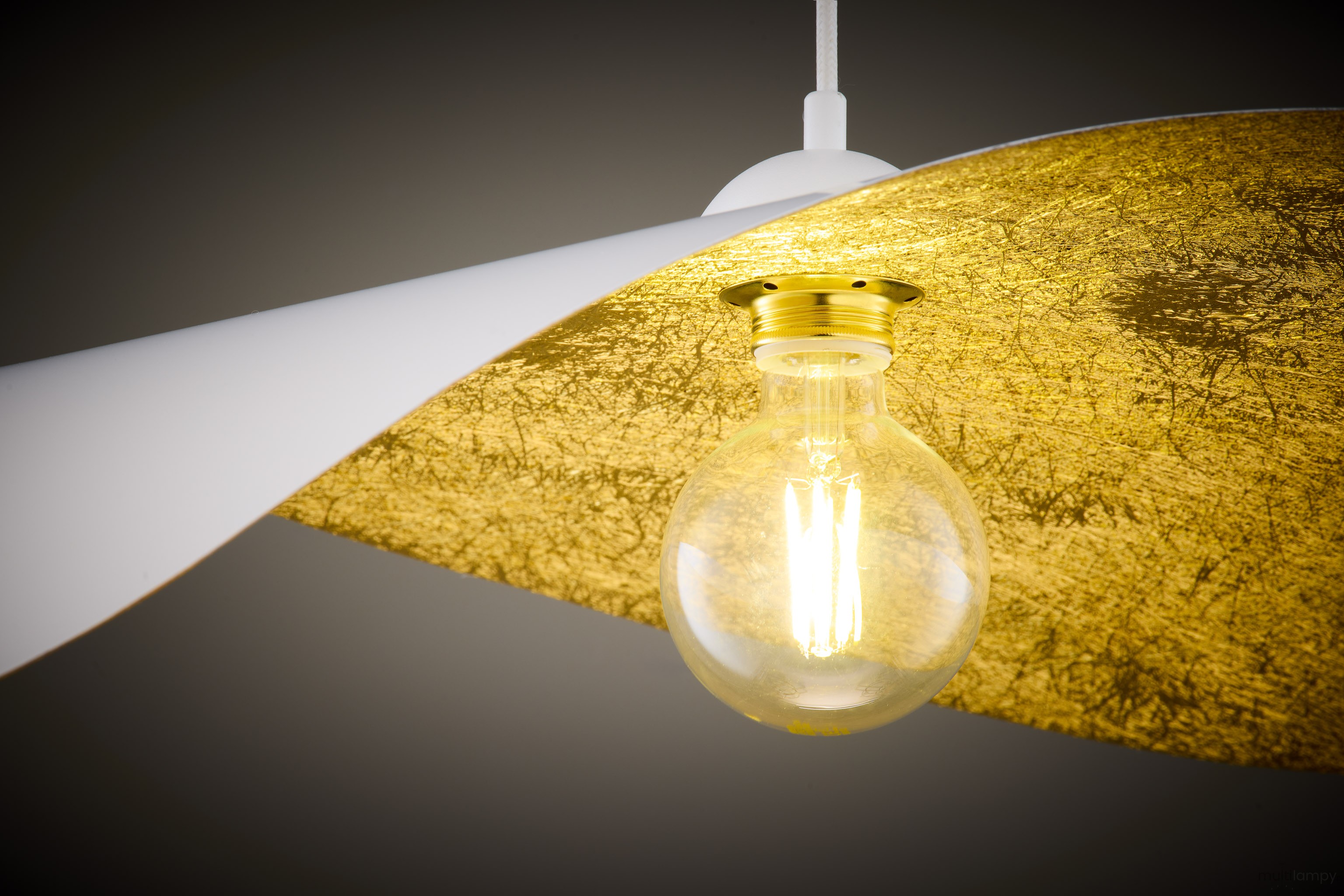 Leaf lampa wisząca 1xE27 biała/złota 41921