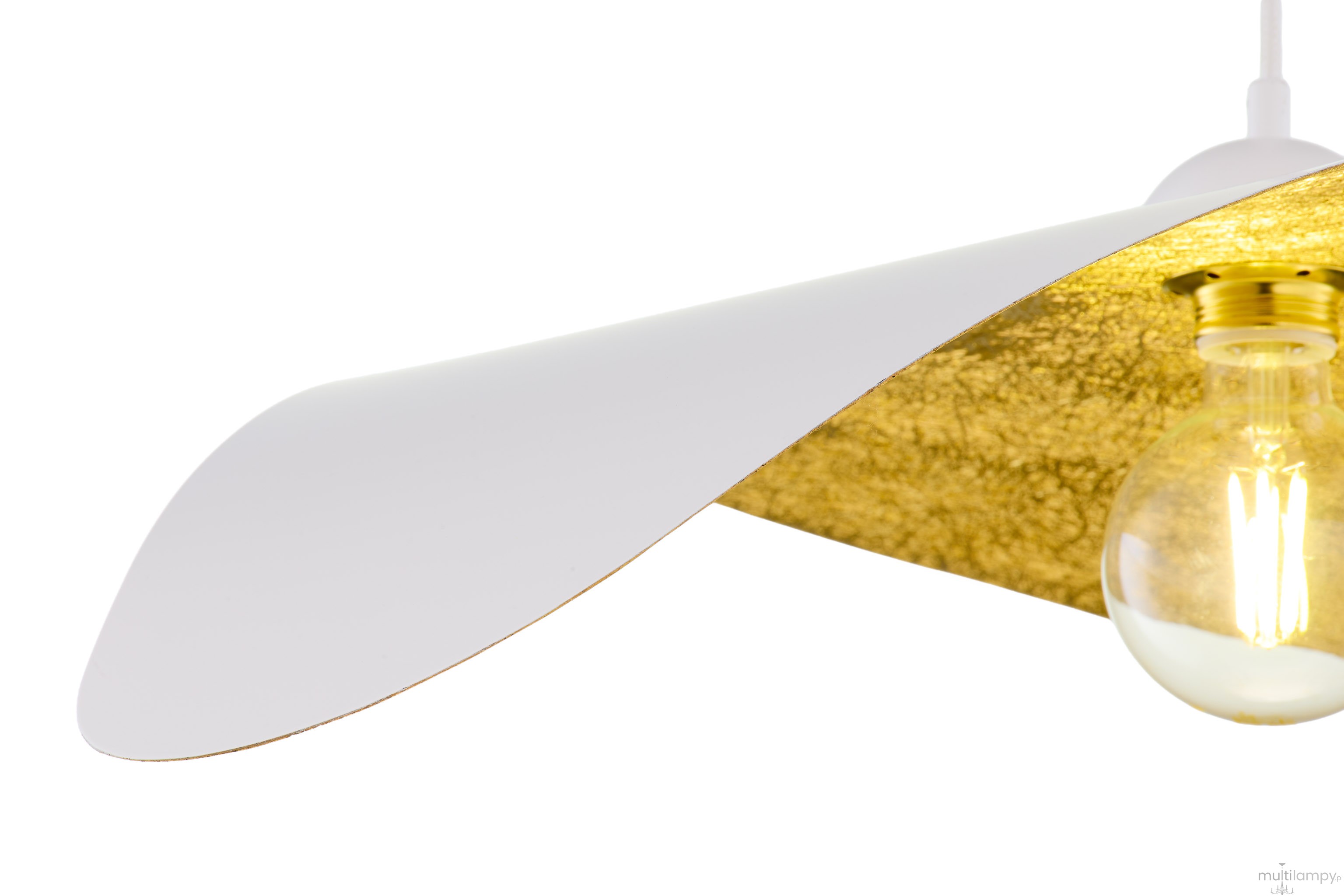 Leaf lampa wisząca 1xE27 biała/złota 41921