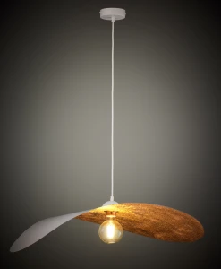 Leaf lampa wisząca 1xE27 biała/miedź 41922
