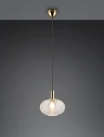 Elvezia lampa wisząca E27 mosiądz przeźroczysty R36771052