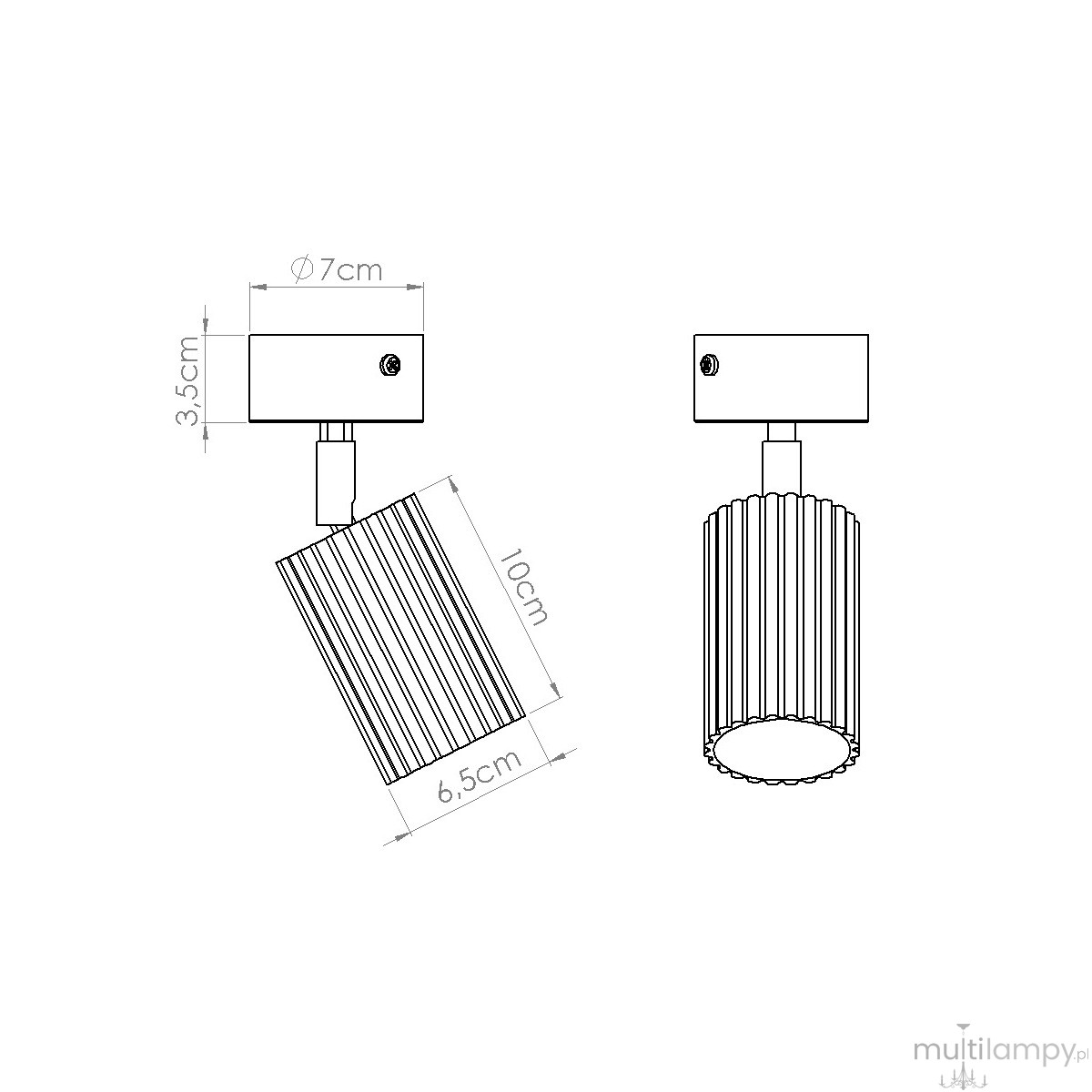 Karbon lampa sufitowa spot GU10 czarna SL.1913