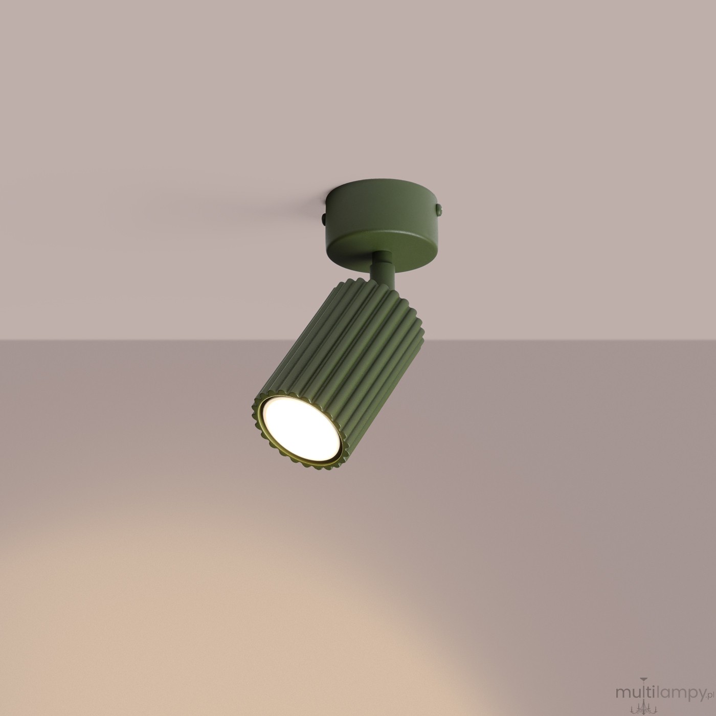 Karbon lampa sufitowa spot GU10 zielona oliwkowa SL.1915