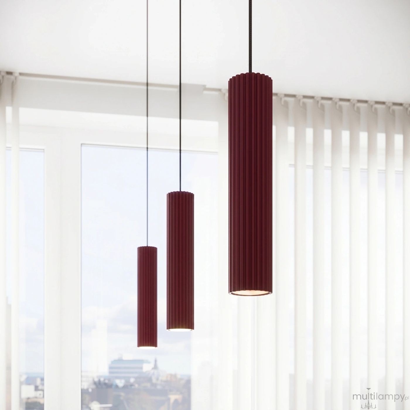 Karbon 1 lampa wisząca GU10 burgund SL.1918
