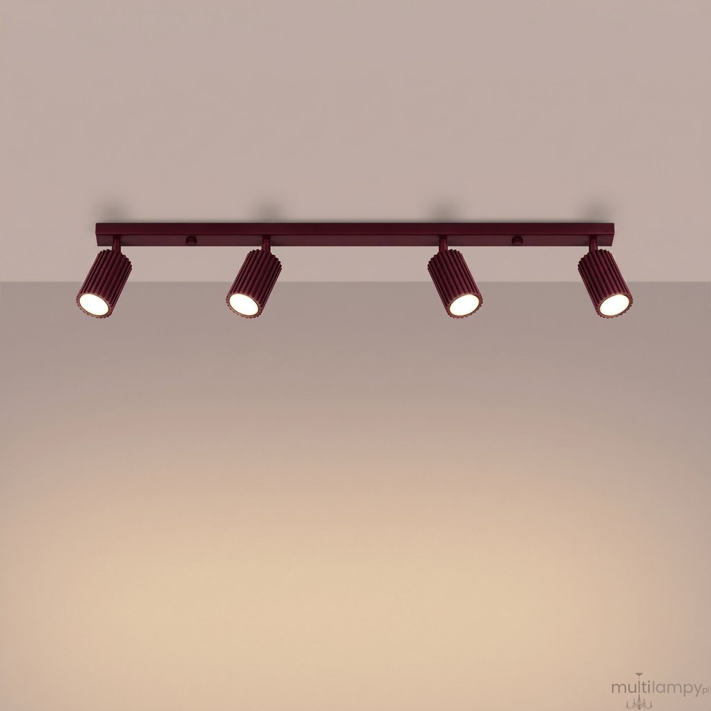 Karbon L lampa sufitowa spot 4xGU10 burgund SL.1924