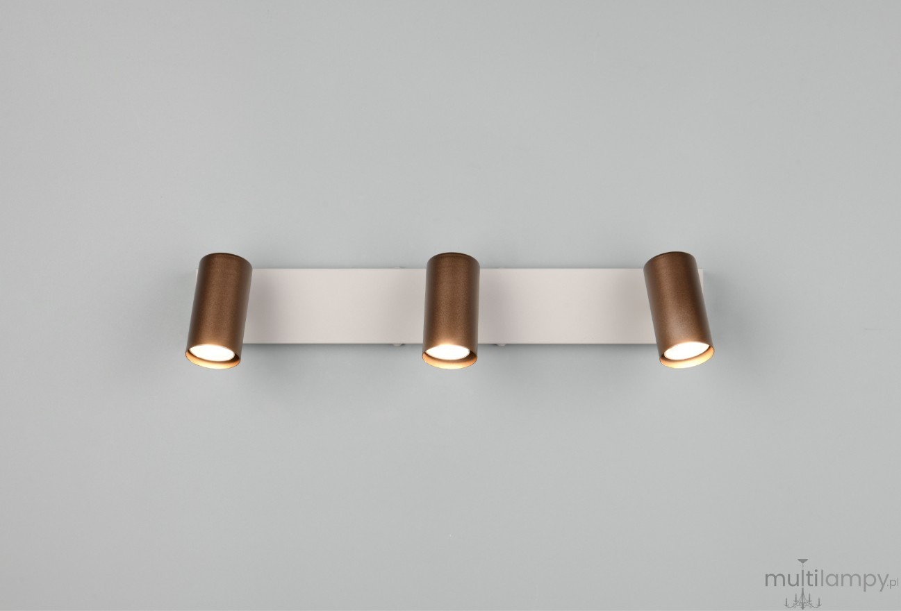 Taryn lampa sufitowa spot 3xGU10 szara kawowa R86853065