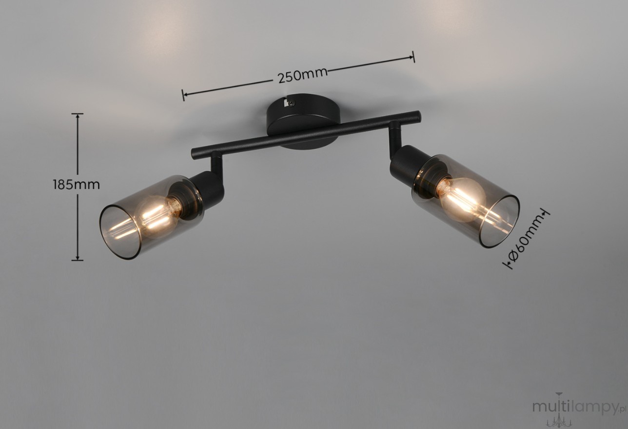 Mars lampa sufitowa spot 2xE14 czarna R80012032