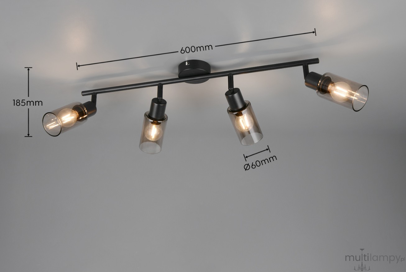 Mars lampa sufitowa spot 4xE14 czarna R80014032
