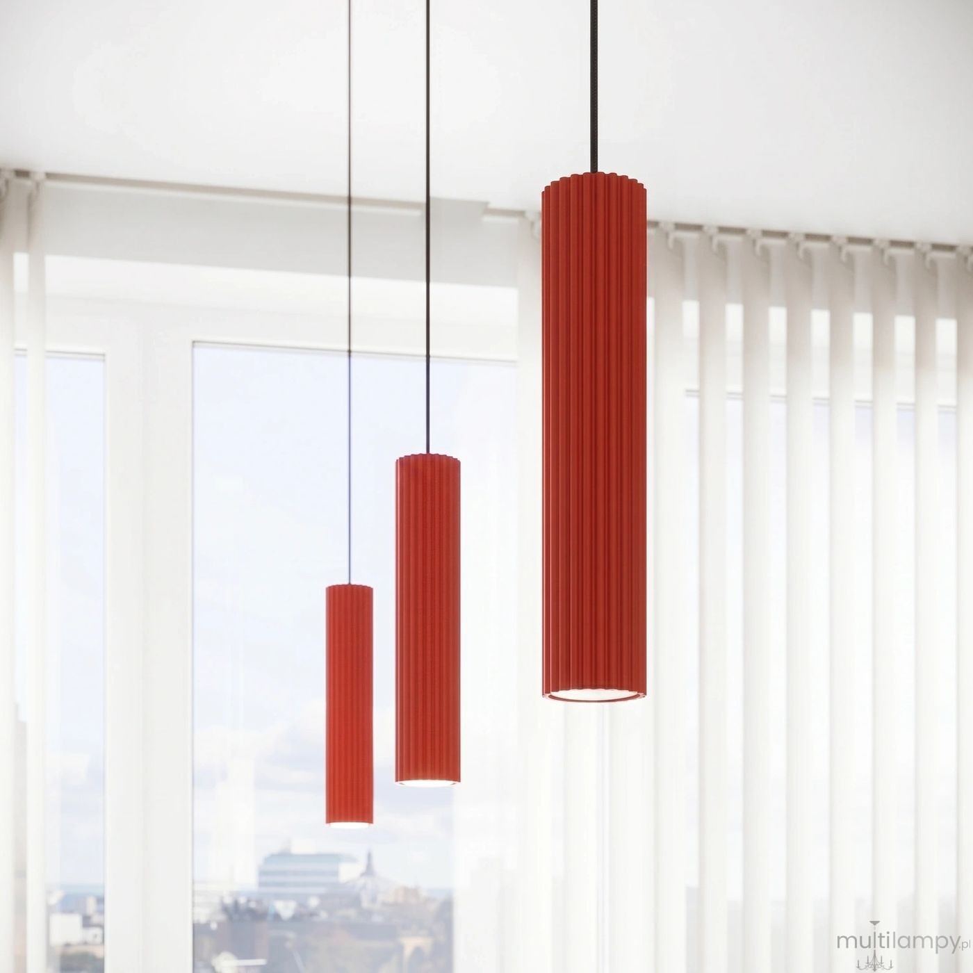 Karbon 1 lampa wisząca GU10 czerwona SL.2335