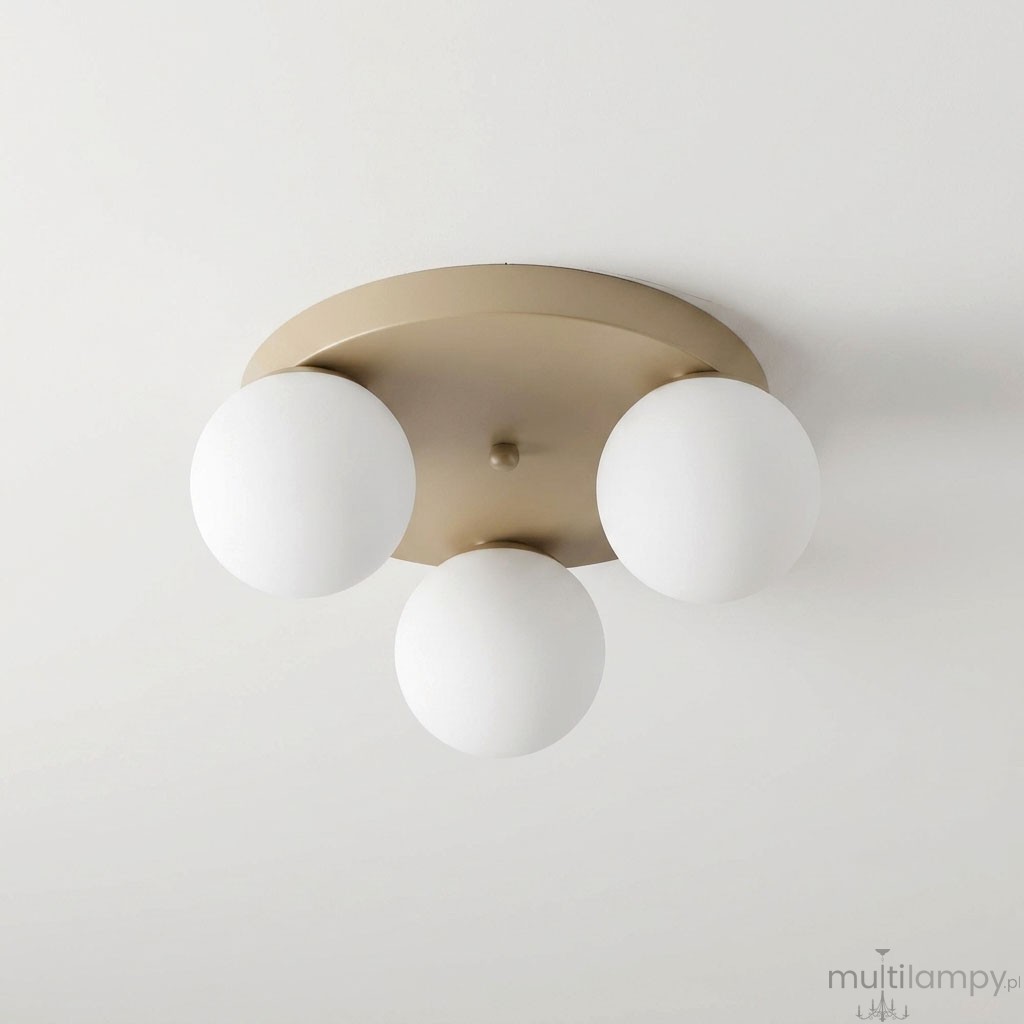Bali lampa sufitowa 3xE27 beżowa złota