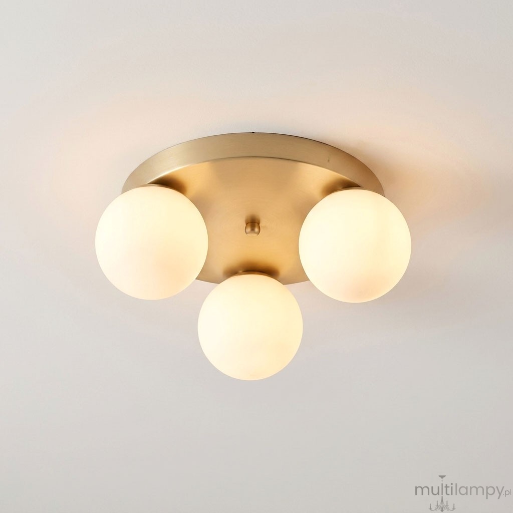 Bali lampa sufitowa 3xE27 beżowa złota