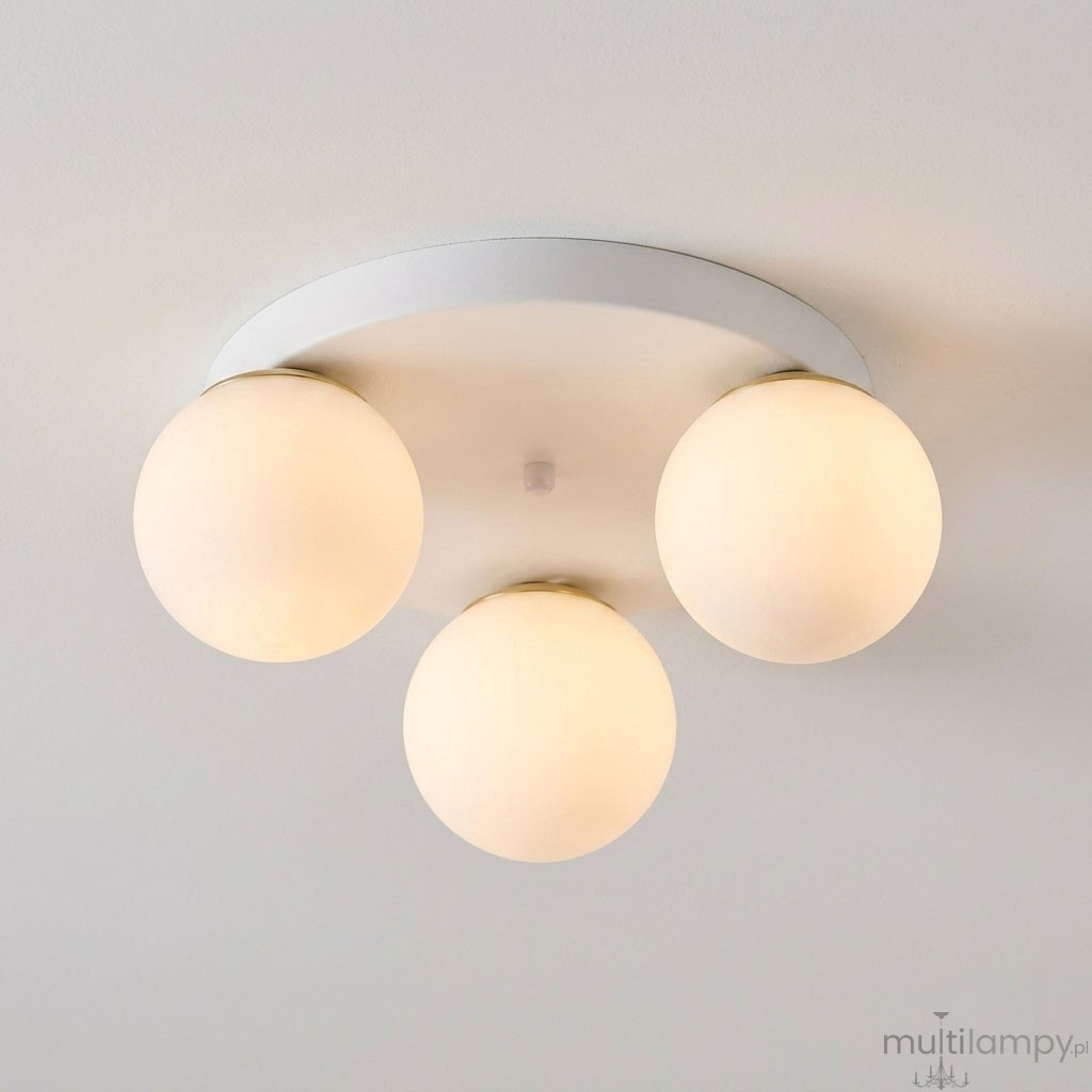 Bali lampa sufitowa 3xE27 biała złota