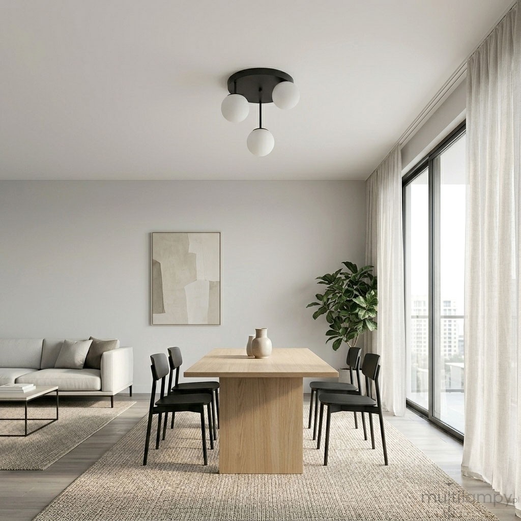 Bali 2 lampa sufitowa 3xE27 czarna