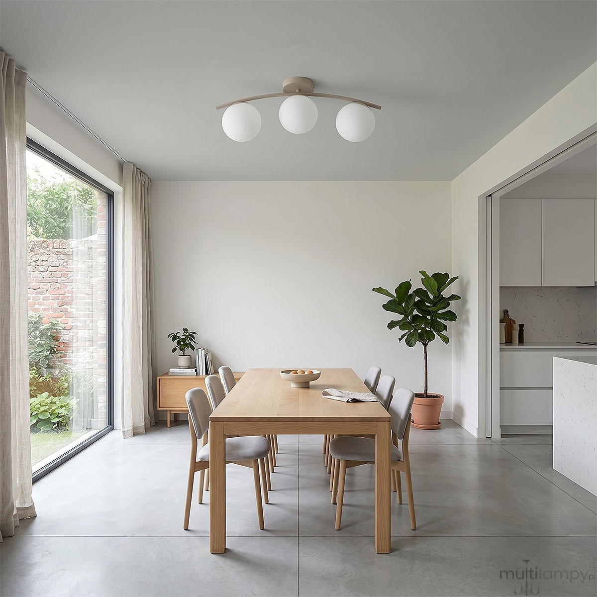 Bali 3 lampa sufitowa 3xE27 beżowa złota