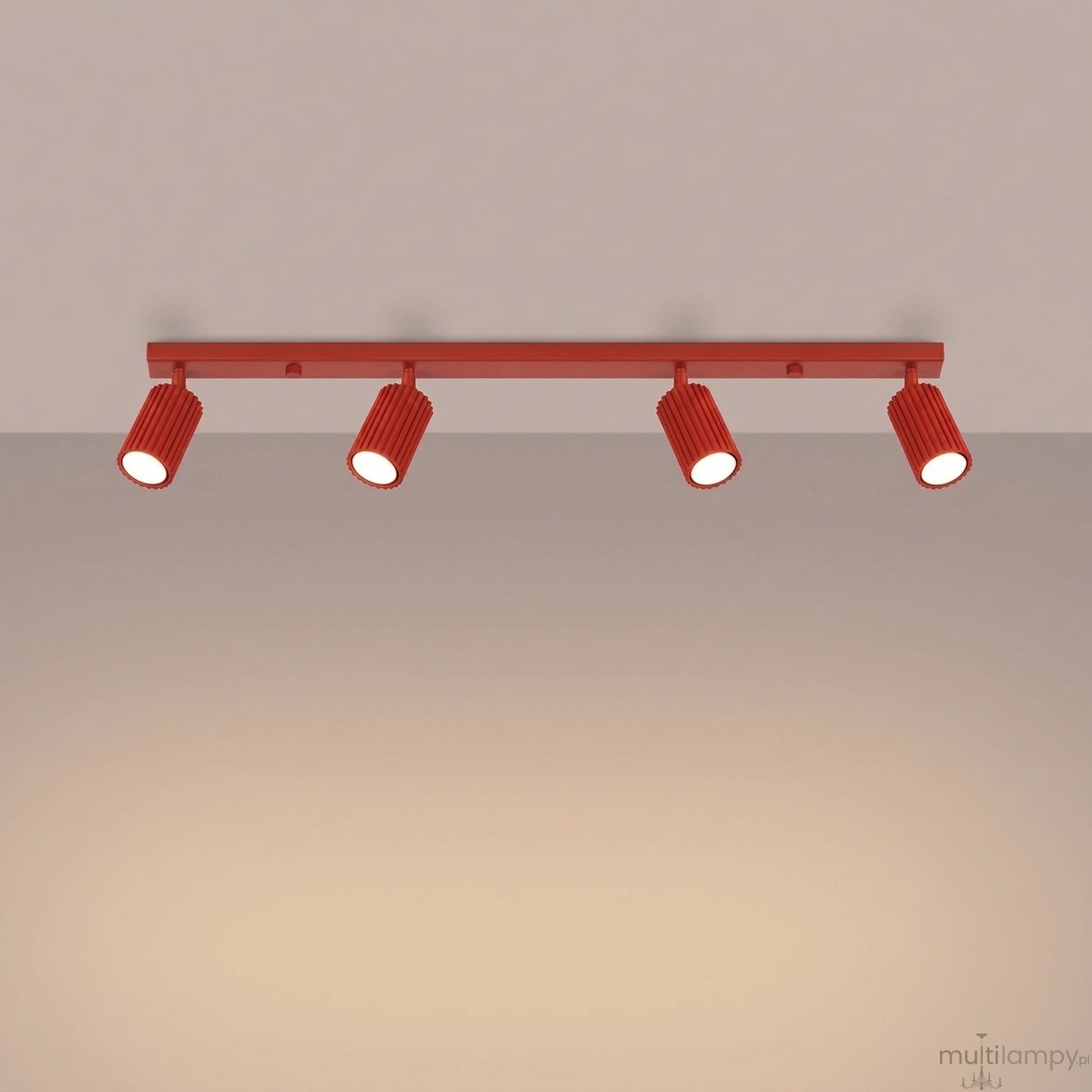 Karbon L lampa sufitowa spot 4xGU10 czerwona SL.2368
