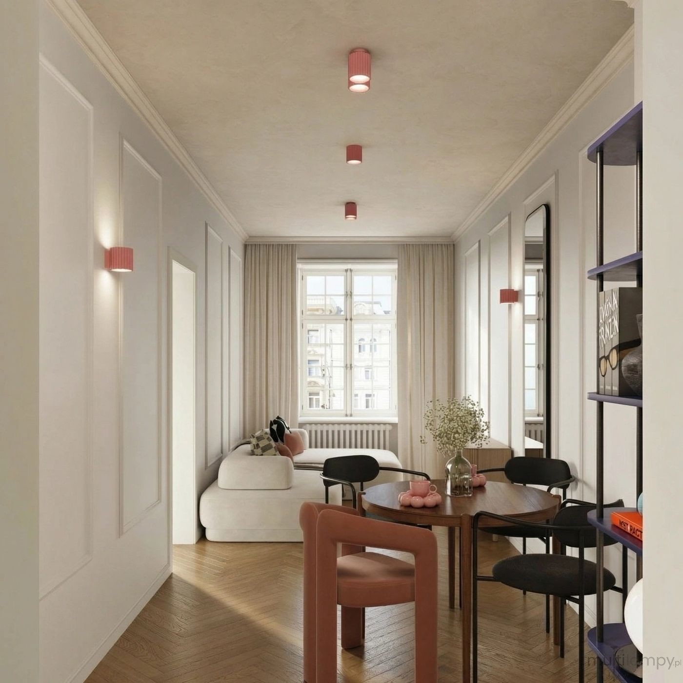 Aura lampa sufitowa 2xGU10 różowa SL.2404