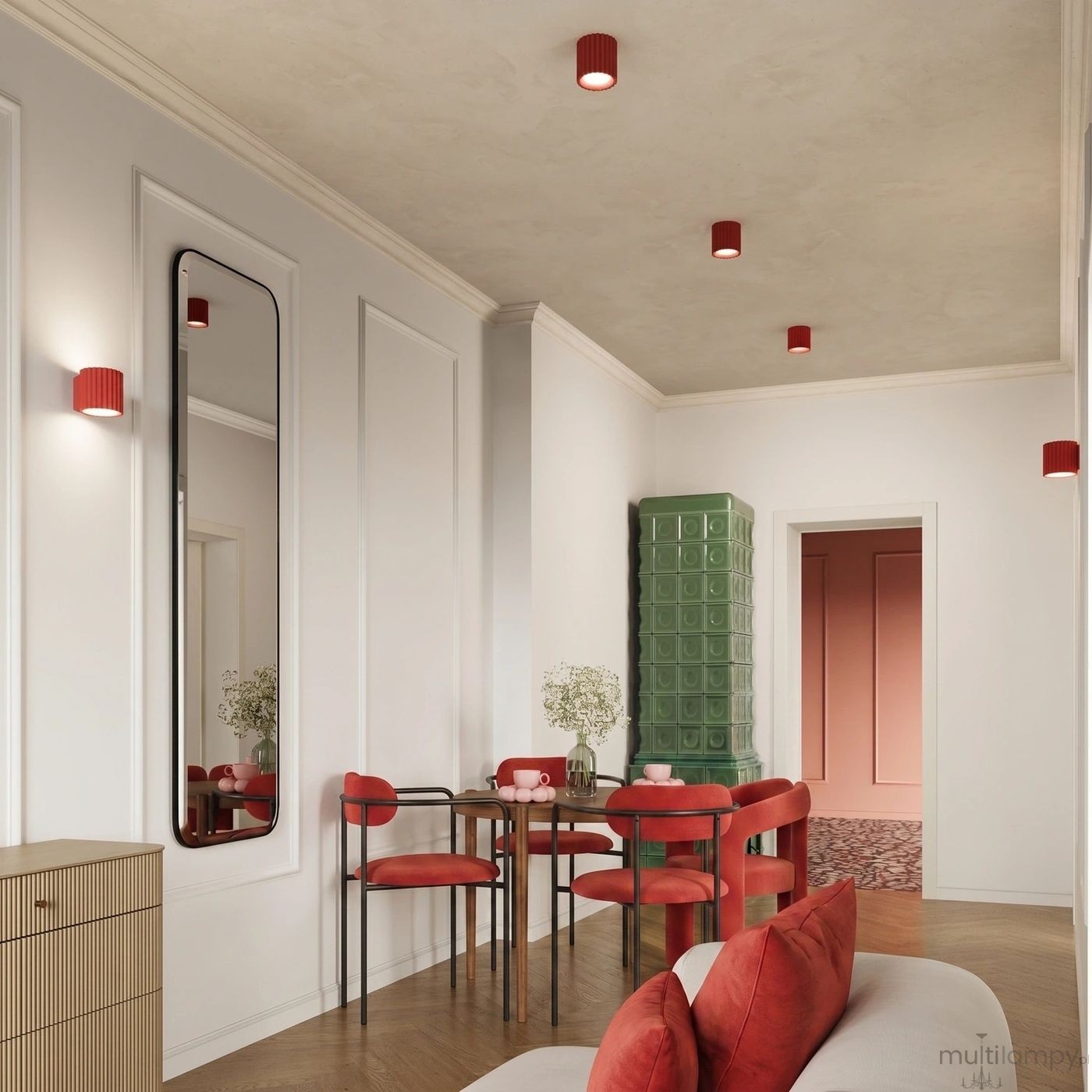 Aura lampa sufitowa GU10 czerwona SL.2418