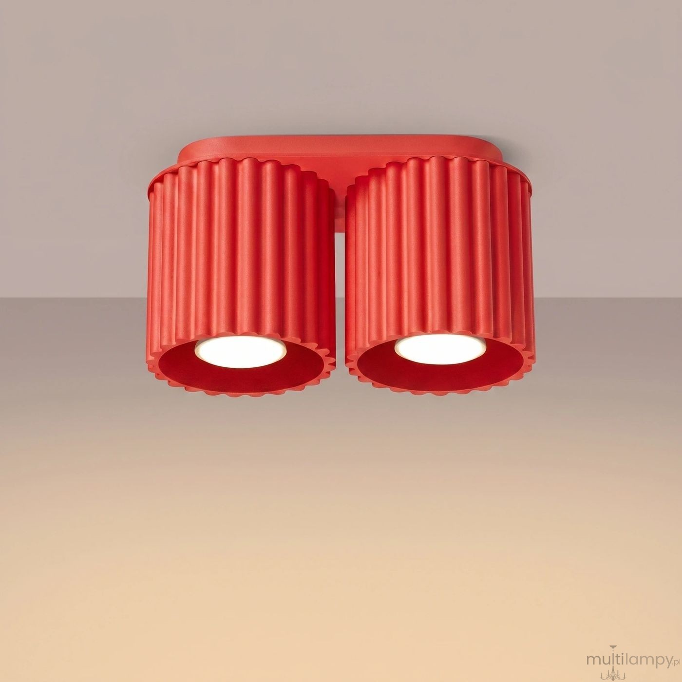 Aura lampa sufitowa 2xGU10 czerwona SL.2419