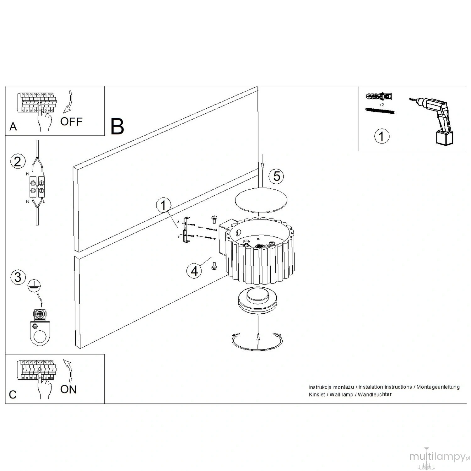 Aura kinkiet GX53 błękitny SL.2627