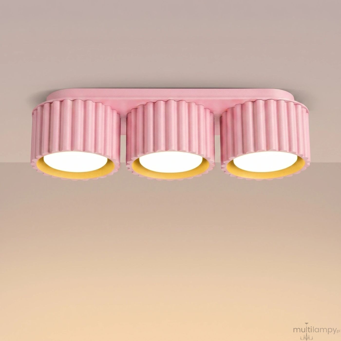 Aura lampa sufitowa 3xGX53 różowa SL.2638