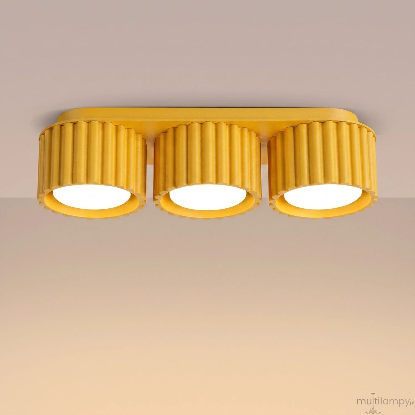 Aura lampa sufitowa 3xGX53 żółta SL.2640
