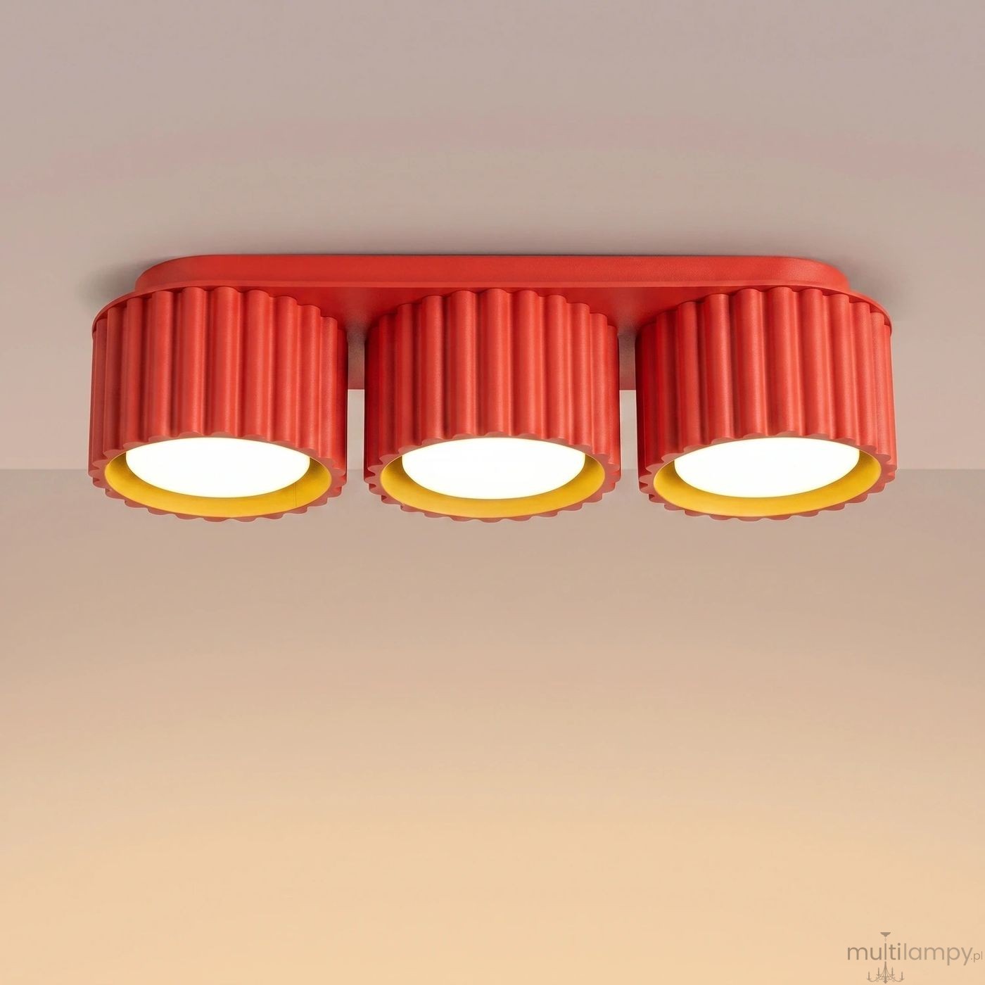 Aura lampa sufitowa 3xGX53 czerwona SL.2641