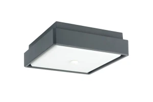 Beni D20x20 plafon elewacyjny ścienny z czujnikiem ruchu LED 18W CCT ciemny popiel