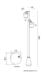 Dublo H100 lampa stojąca ogrodowa 2xGU10 czarna DBL-1000