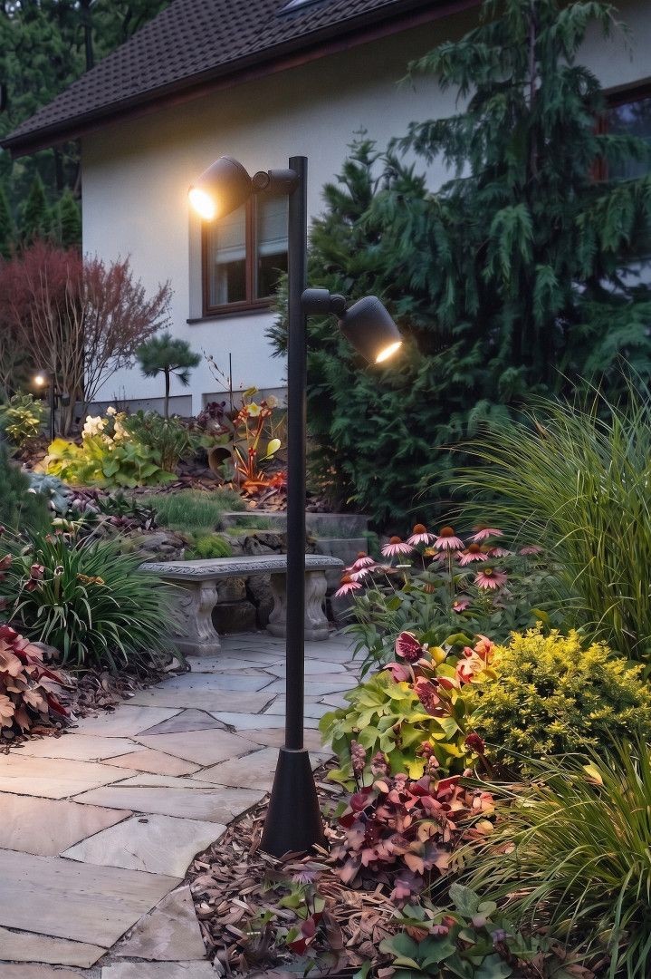 Dublo H100 lampa stojąca ogrodowa 2xGU10 czarna DBL-1000