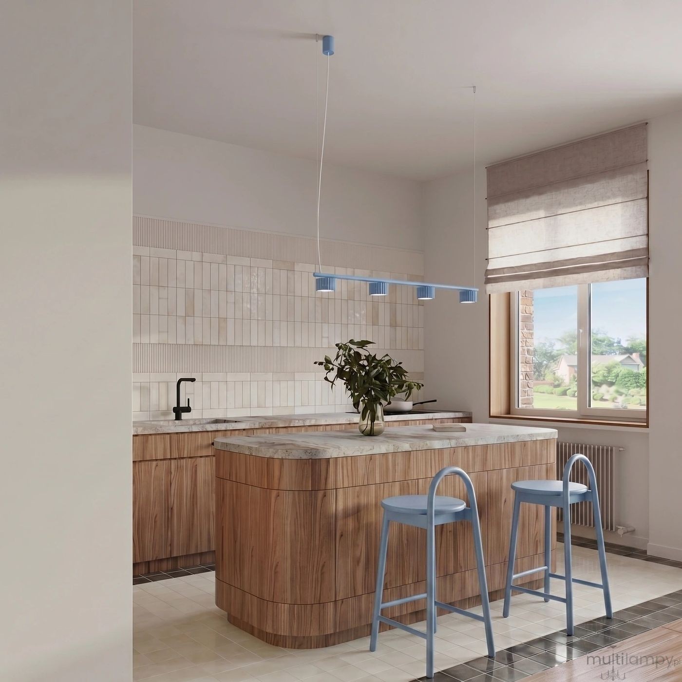 Aura lampa wisząca 4xGX53 błękitna SL.2710