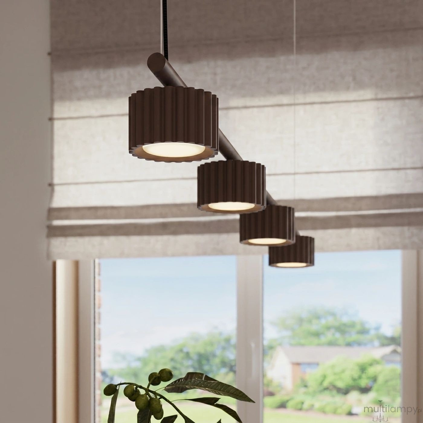 Aura lampa wisząca 4xGX53 brązowa SL.2709