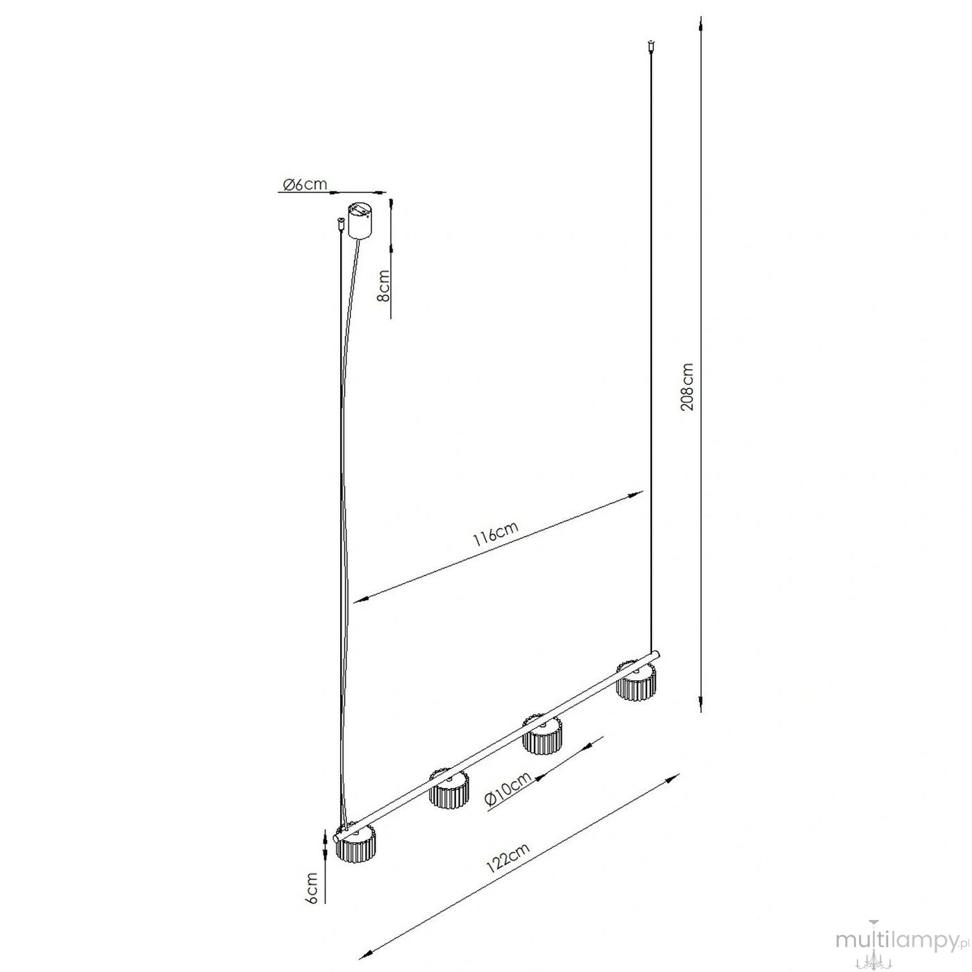 Aura lampa wisząca 4xGX53 brązowa SL.2709