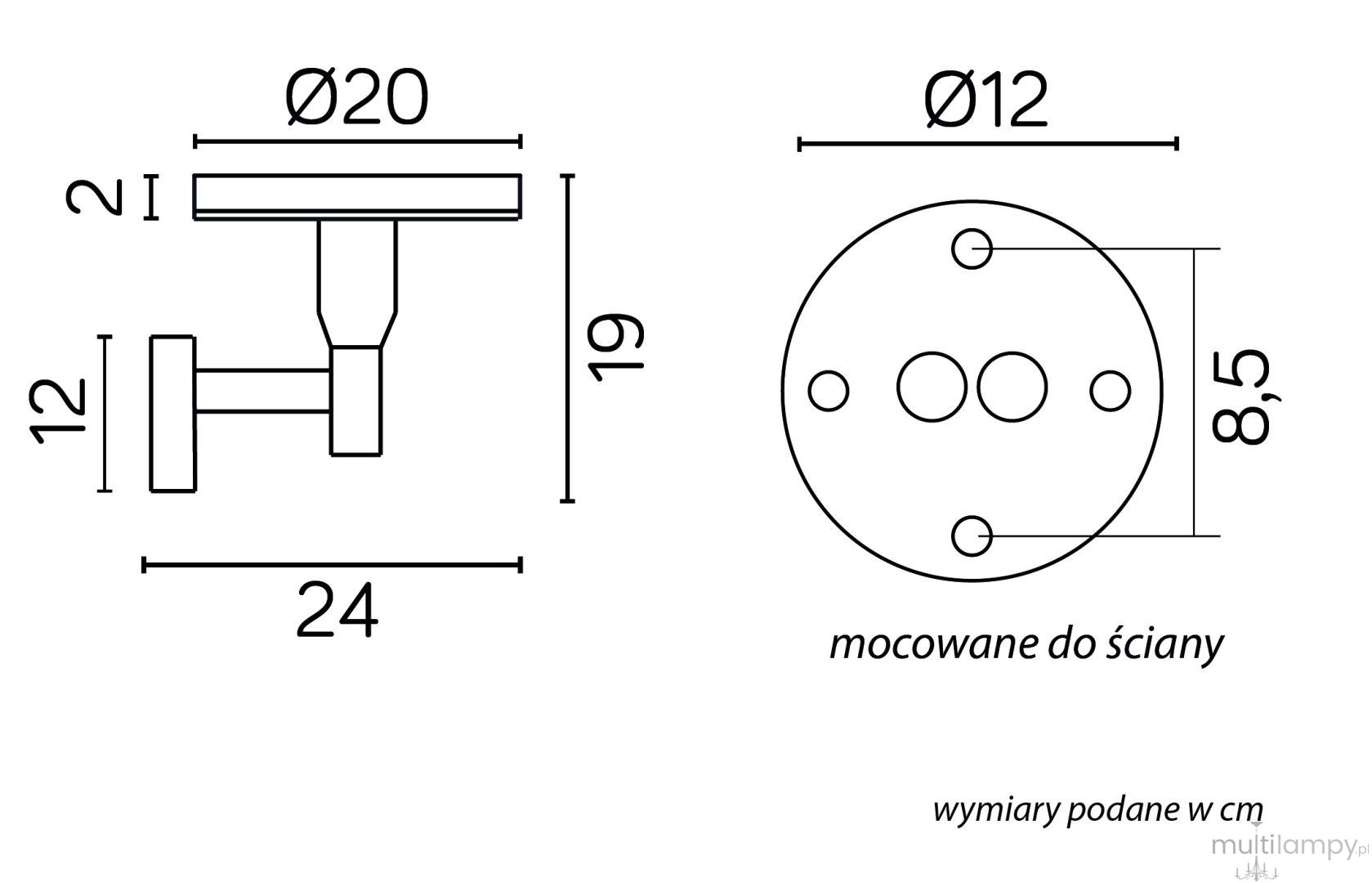 Rondo II kinkiet elewacyjny ścienny LED 12W CCT czarny RO-K200