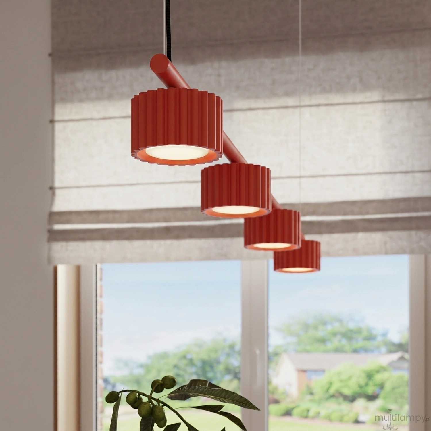 Aura lampa wisząca 4xGX53 czerwona SL.2708