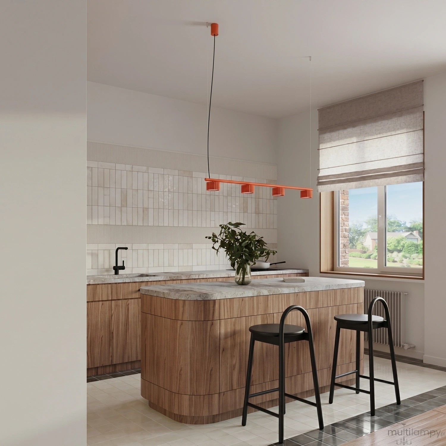 Aura lampa wisząca 4xGX53 czerwona SL.2708