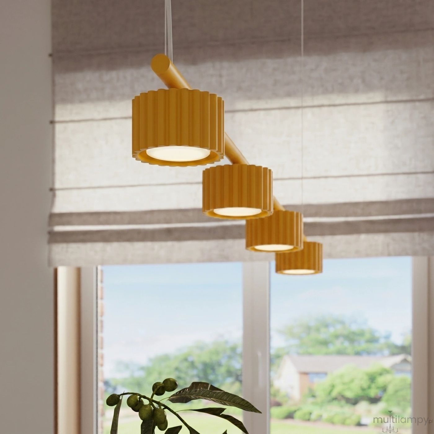 Aura lampa wisząca 4xGX53 żółta SL.2707