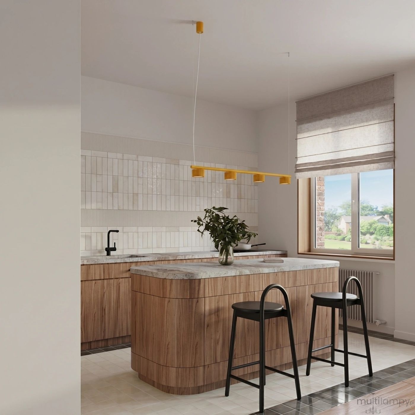 Aura lampa wisząca 4xGX53 żółta SL.2707