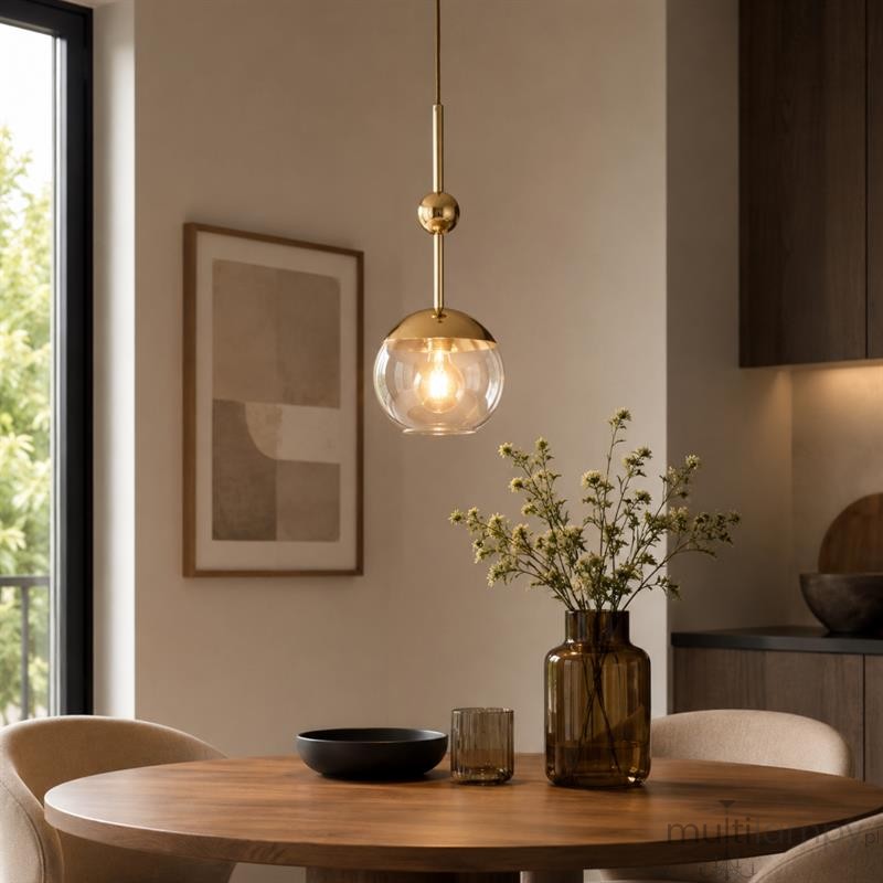 Fioro Big lampa wisząca E27 złota bursztyn 61655