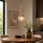 Fioro Big lampa wisząca E27 złota bursztyn 61655