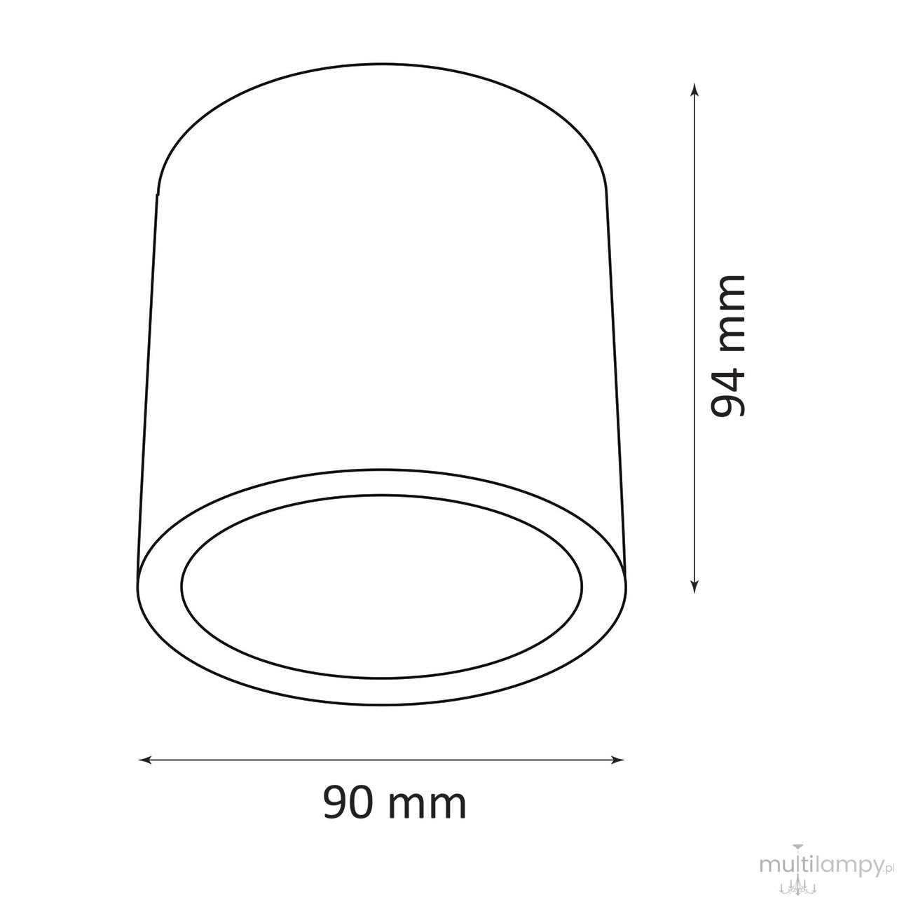 Ohio lampa sufitowa tuba elewacyjna GU10 czarna